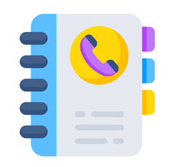 Modern Colorful Spiral Notebook Contact List App Icon Design