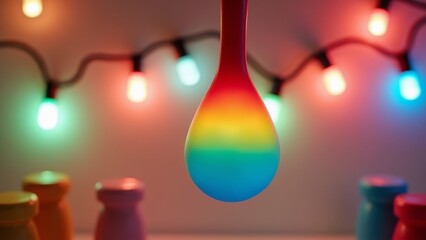 Color spoon art close-up