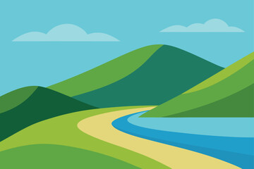 Obraz premium hills stretching to the sea