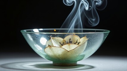 Glass Bowl Aromatherapy Display with Smoke