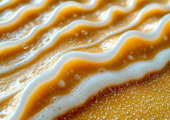 Flowing White Foam Texture with Granular Light Tan Base