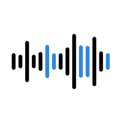 A professional and minimalist illustration of an audio icon and frequency wave, ideal for music and audio-related design projects