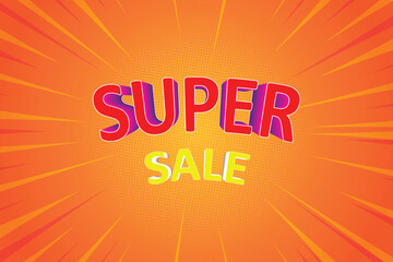 Super sale 3d vector text style effect