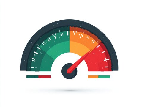 Colorful progress meter, showing a moderate level