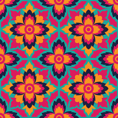 vintage embroidery ikat ethnic batik boho aztec tribal ancient pattern seamless background for fashion fabric and textile,2d illustration