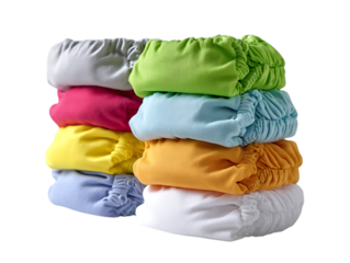 Cloth Nappies on white background 