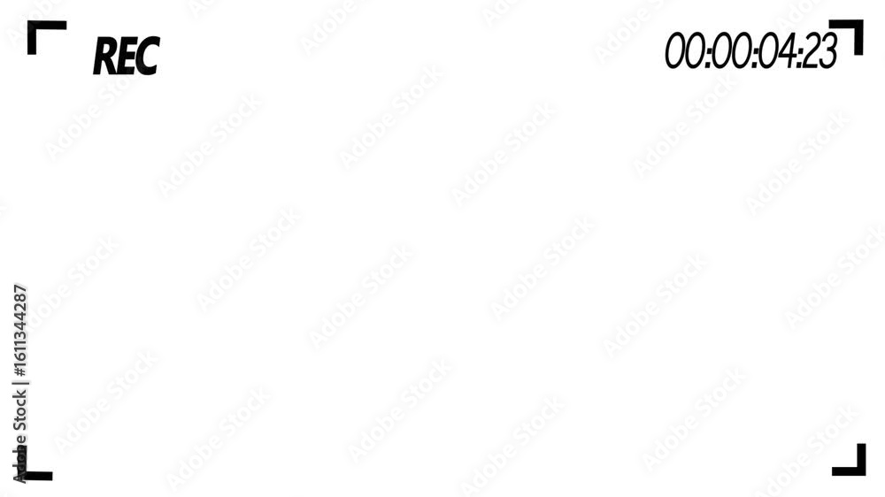 Poster recording sign, rec frame icon animation. video camera recording screen, rec text camera recording i