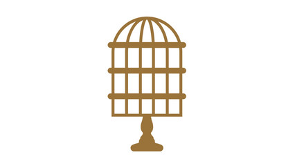 Elegant stylized birdcage icon perfect for design, decor, or symbolizing freedom, captivity, and transformation in creative projects