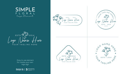 Minimal feminine botanical floral branch and logo. Hand drawn wedding herb, homeplant with elegant leaves. Botanical rustic trendy greenery