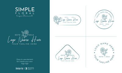 Minimal feminine botanical floral branch and logo. Hand drawn wedding herb, homeplant with elegant leaves. Botanical rustic trendy greenery