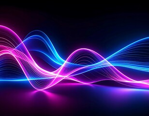 Naklejka premium Abstract Neon Wave Design