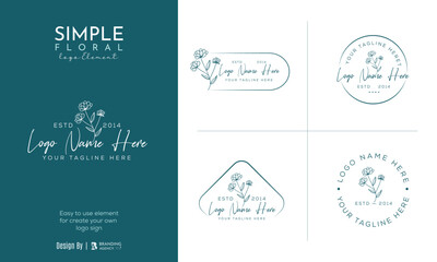 Minimal feminine botanical floral branch and logo. Hand drawn wedding herb, homeplant with elegant leaves. Botanical rustic trendy greenery