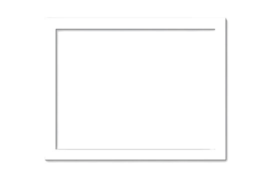 Blank white picture frame mockup isolated on transparent background, empty wooden border, minimalist wall art poster template, gallery design element, vector illustration concept - Powered by Adobe