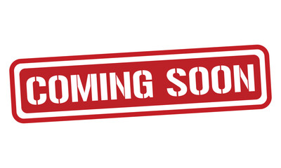 COMING SOON red stamp text vector, rubber stamp