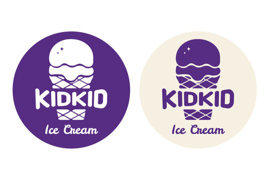 Naklejki Sticker KIDKID ice cream, purple color vector design