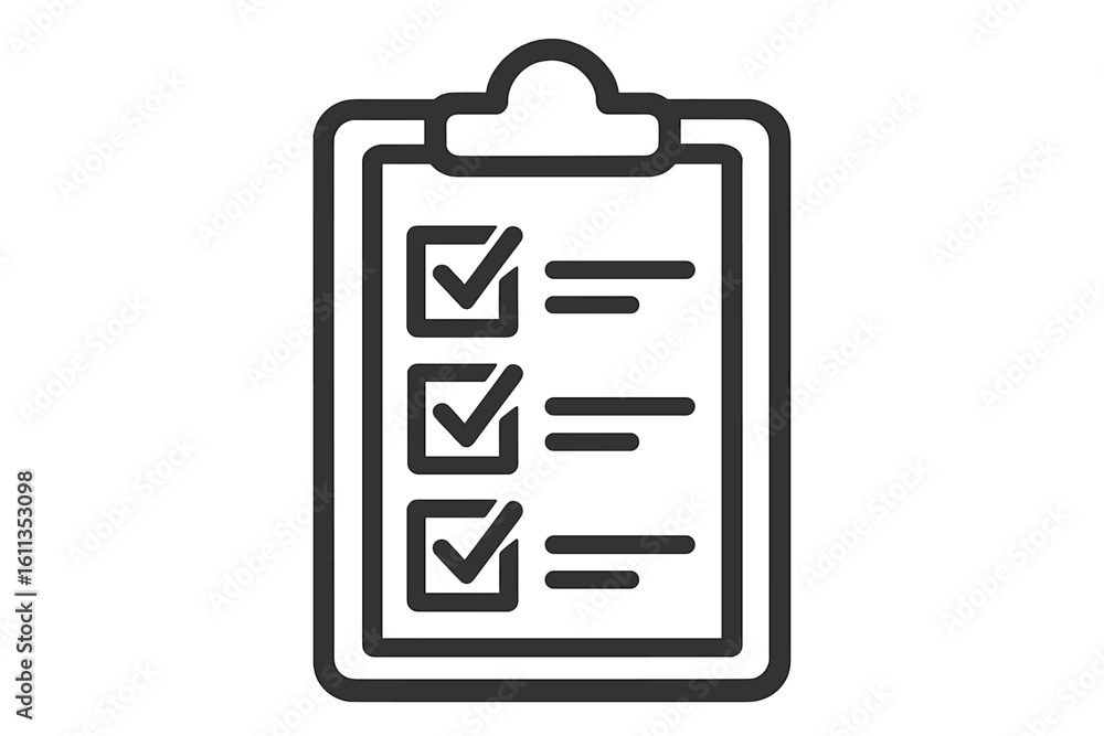 Aufkleber checklist clipboard icon vector illustration. task management to-do list with checkmarks. business o