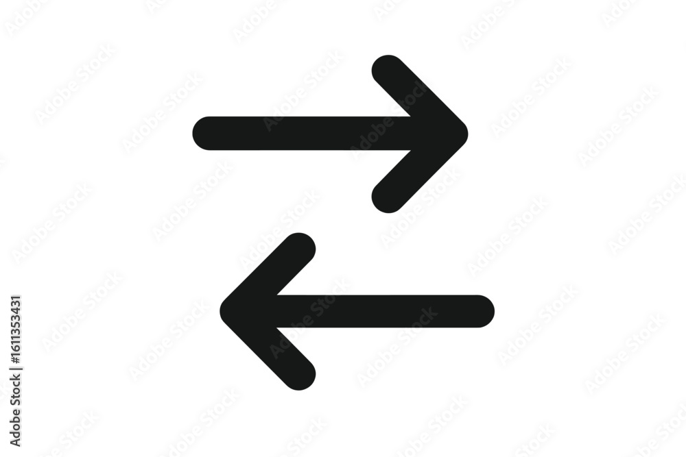 Poster data transfer arrows icon set. bidirectional exchange symbol. digital communication network flow. se