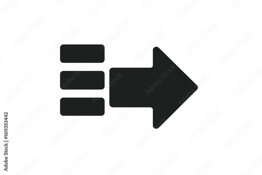 Poster data transfer arrow icon export move send forward concept. flat minimalist design vector illustratio