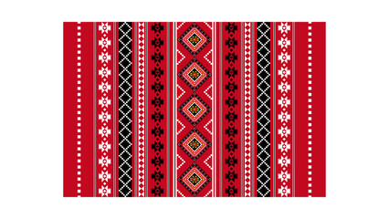 Vibrant red geometric pattern with intricate diamond designs offering a bold cultural statement for textiles, backgrounds, and unique creative applications