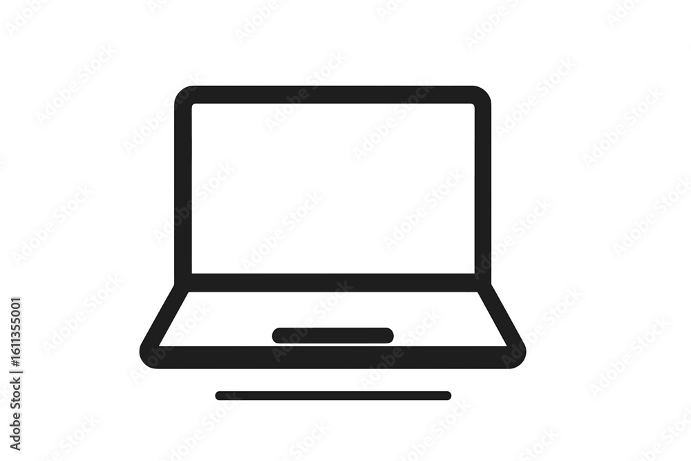 Poster laptop computer icon vector illustration. notebook device symbol for app, website, ui design element