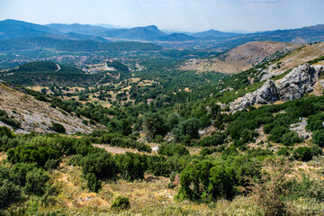 View of the Turkish city of Aglasun from the ruins of the ancient city of Sagalassos