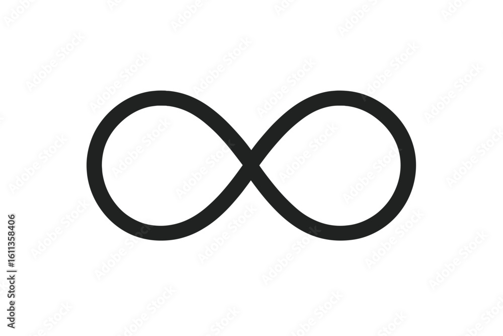 Poster infinity loop symbol icon. continuous line möbius strip logo symbolizing eternity, limitless connect