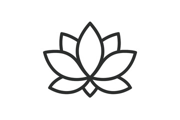 Lotus flower logo minimalist line art vector design. Wellness spa meditation yoga spiritual symbol. Clean elegant brand identity graphic illustration