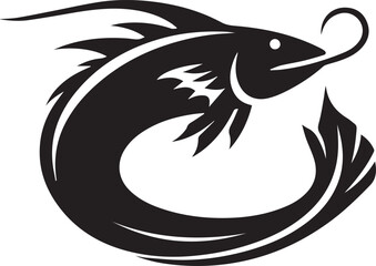 Minimal Black Fish Logo Vector – Silhouette Icon for Seafood and Fishing Brand Design