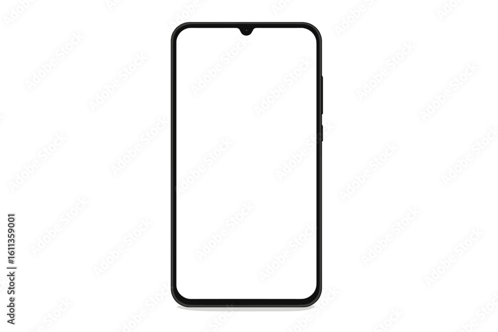 Poster modern smartphone mockup vector illustration blank screen mobile phone template design presentation 