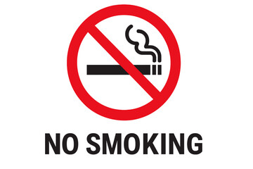 No smoking sign prohibition symbol red circle cigarette ban warning vector illustration transparent background health safety workplace restaurant public