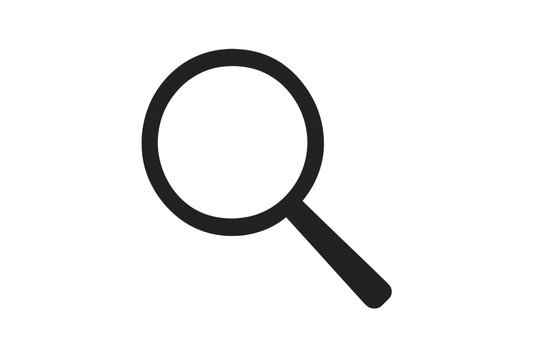 Search magnifying glass icon vector symbol transparent background. Find lookup zoom discover explore investigation research tool graphic design element