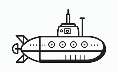 Submarine silhouette icon, underwater vessel shape, naval transport graphic, submarine silhouette vector 