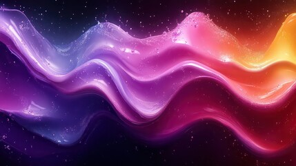 Obraz premium Abstract rainbow liquid shapes with smooth gradients and glossy, modern aesthetic.