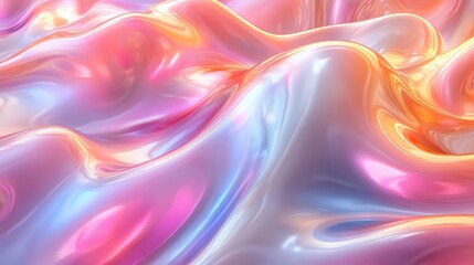 Abstract rainbow liquid shapes with smooth gradients and glossy, modern aesthetic.

