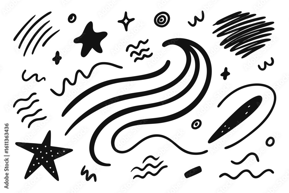 Aufkleber hand drawn doodle elements vector illustration perfect for backgrounds patterns social media posts a