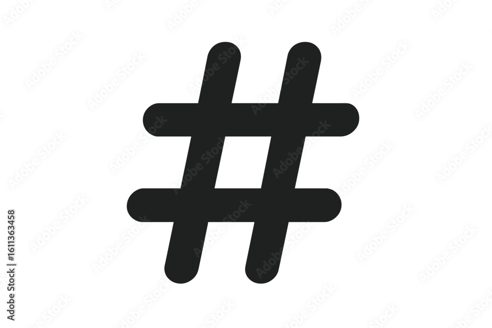 Poster hashtag symbol icon social media networking communication digital marketing web design vector illust