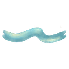 Blue ribbon banner, label, title, clip art design on transparent background.