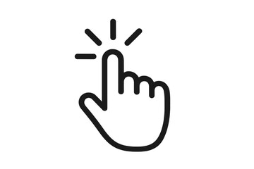 Obraz premium Hand pointer cursor clicking icon finger touch selection. Computer mouse click UI interface web navigation digital element symbol vector illustration transparent background