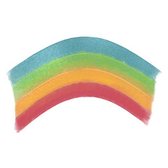 Whimsical rainbow illustration design clipart on transparent background.