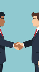 Fototapeta premium Two business professionals shaking hands, symbolizing a professional agreement or partnership.