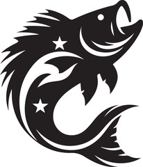 Black Fish Silhouette Vector Logo – Sea Animal Icon for Fishing, Marine, and Seafood Brands