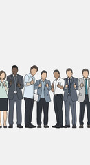 Obraz premium Diverse group of professionals applauding a colleague, celebrating success, teamwork, achievement.