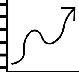 Decreasing arrow. Icon with reflection on white background Statistics thin line and glyph solid icon. Editable stroke and perfect pixel isolated on transparent background.Constraint Line Icon