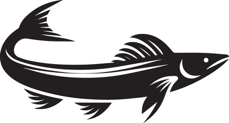 Black Fish Silhouette Vector Logo – Sea Animal Icon for Fishing, Marine, and Seafood Brands
