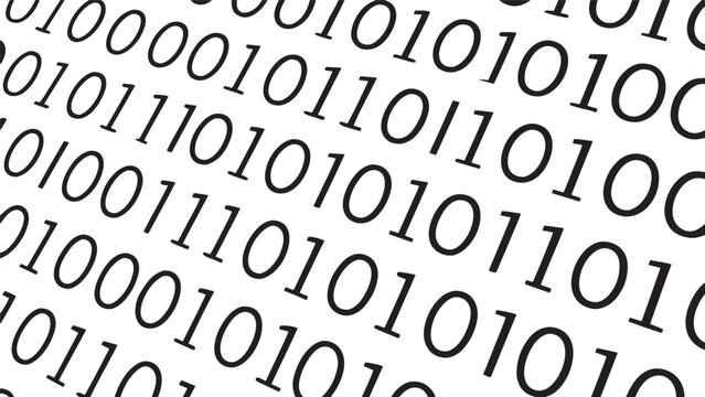 Binary code pattern black and white numbers zero
