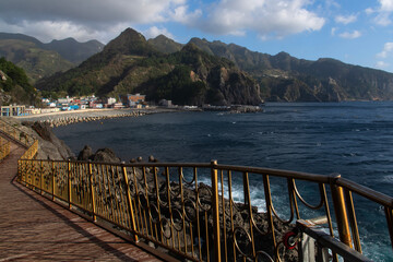 promenade at the seaside cliff of the island