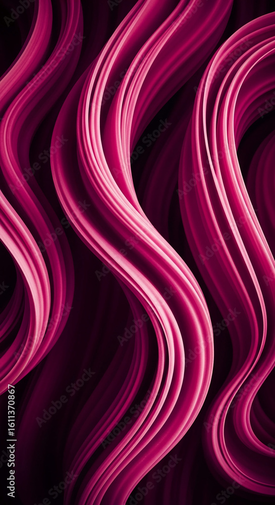 Poster abstract image of flowing pink waves, creating a dynamic and elegant visual effect, showcasing a sen