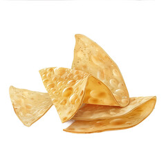Crispy Tortilla Chips with Irregular Shapes and Golden Hue