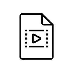 Modern digital media file icon representing video content playback, perfect for presentations, websites, and apps seeking engaging visual communication.