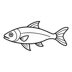 Simple line drawing of a fish